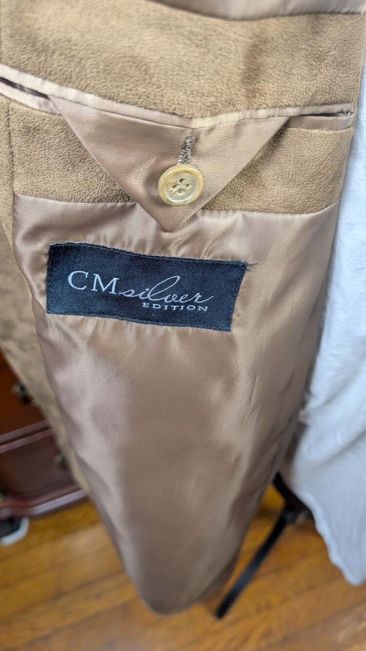 CM Silver Edition Brown Suede Blazer Jacket 52R - Picture 5 of 6
